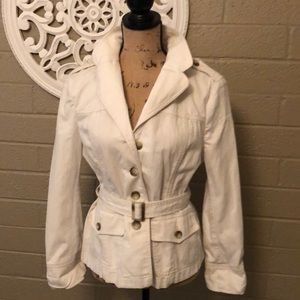 Ann Taylor white denim jacket